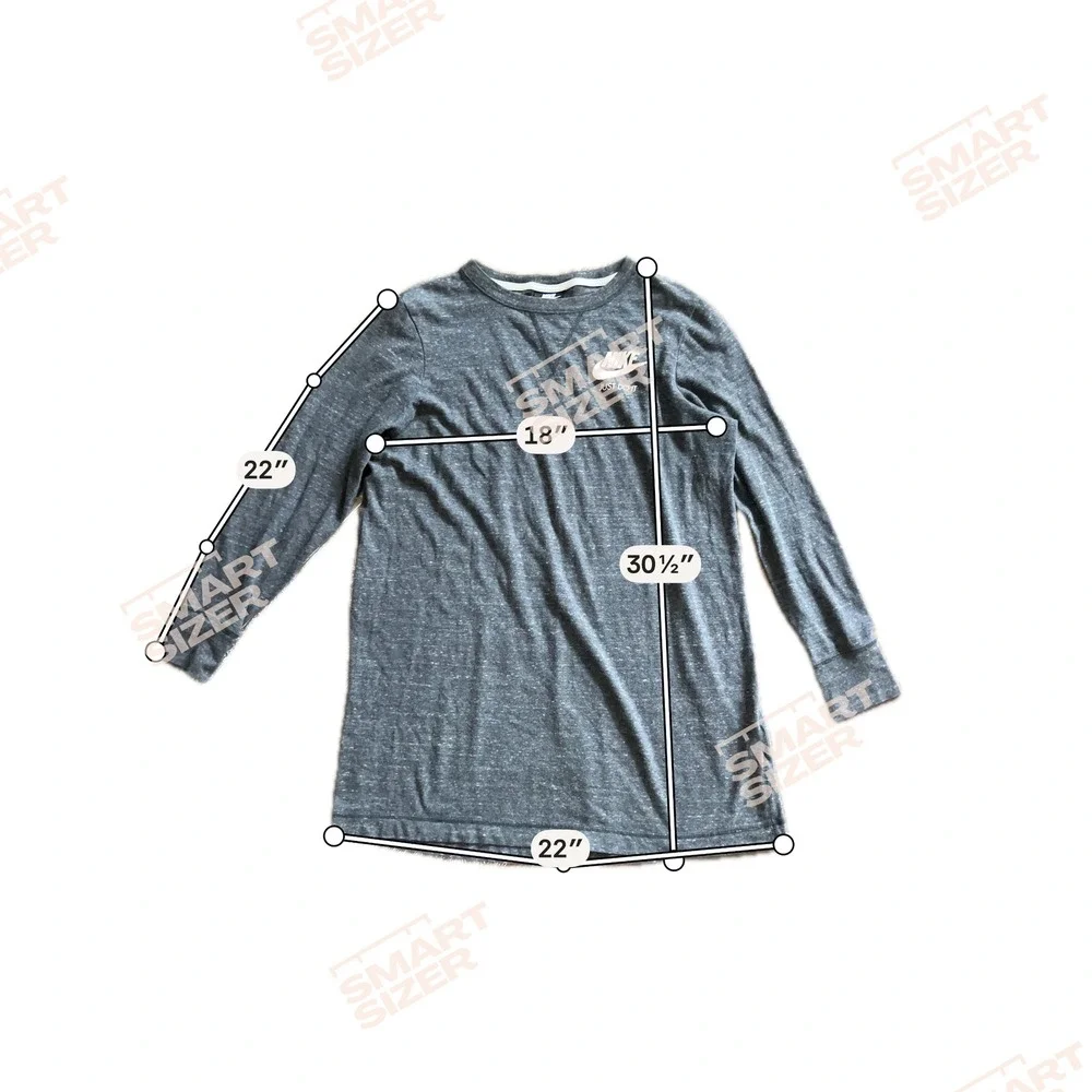 Nike Womens Charcoal Gray‎ Heather Long Sleeve Just Do It Tunic Top Size Medium